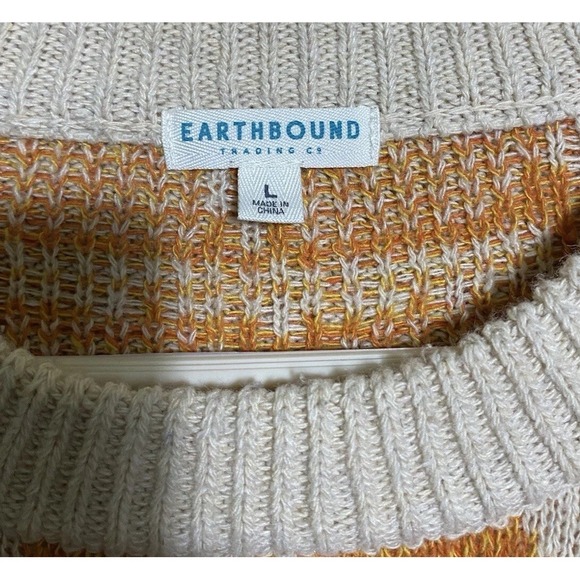 Bohemian Cropped Long Sleeve Sweater Women L Tan/brown Earthbound Earthy - Picture 2 of 9